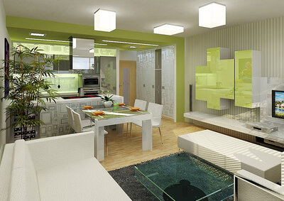 Living room interior design in a new building | AŤÁK DESIGN