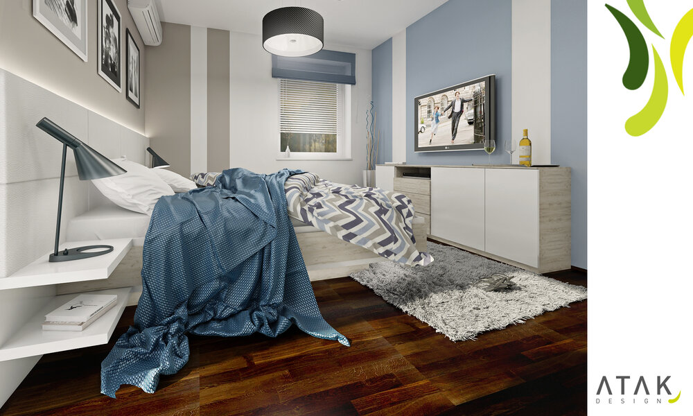 Bedroom with bleached oak AŤÁK DESIGN