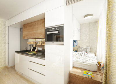 Interior of a studio apartment for two | AŤÁK DESIGN