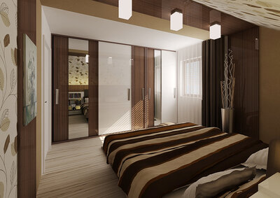 Modern white-brown bedroom interior | AŤÁK DESIGN