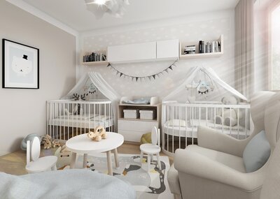 Interior for twins and mom | AŤÁK DESIGN