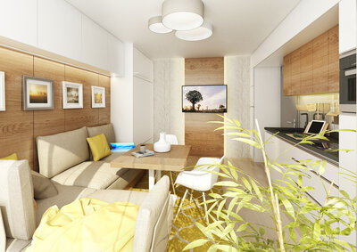 Interior of a studio apartment for two | AŤÁK DESIGN