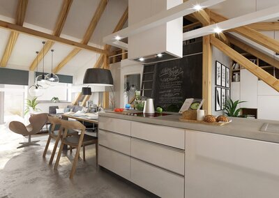 Modern interior of an attic apartment | AŤÁK DESIGN