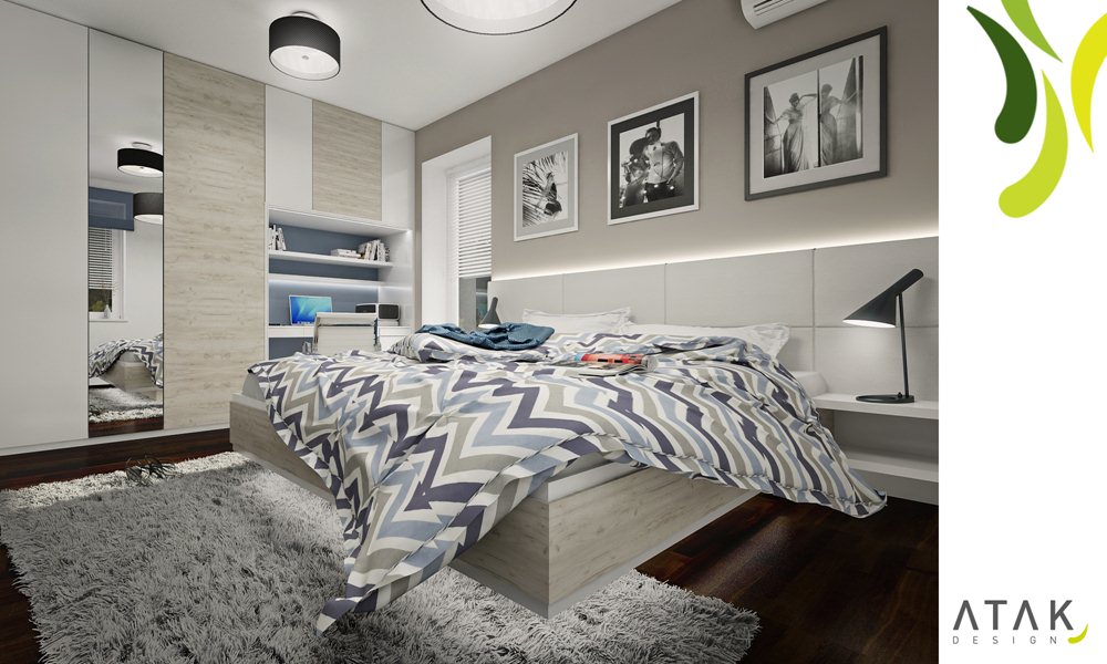 Bedroom with bleached oak AŤÁK DESIGN