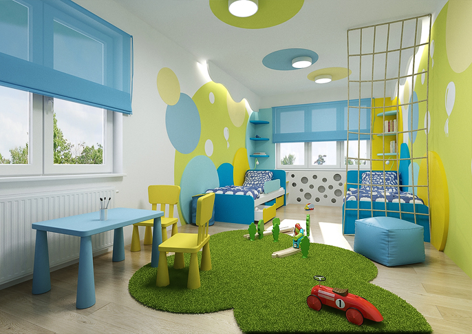 Colorful interior design of a children's room | AŤÁK DESIGN