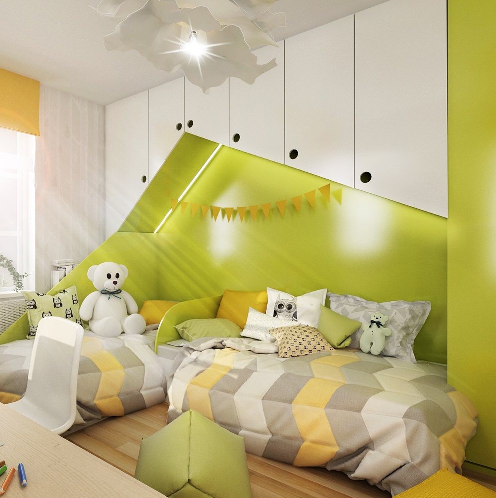 Lush green interior of the children's room | AŤÁK DESIGN