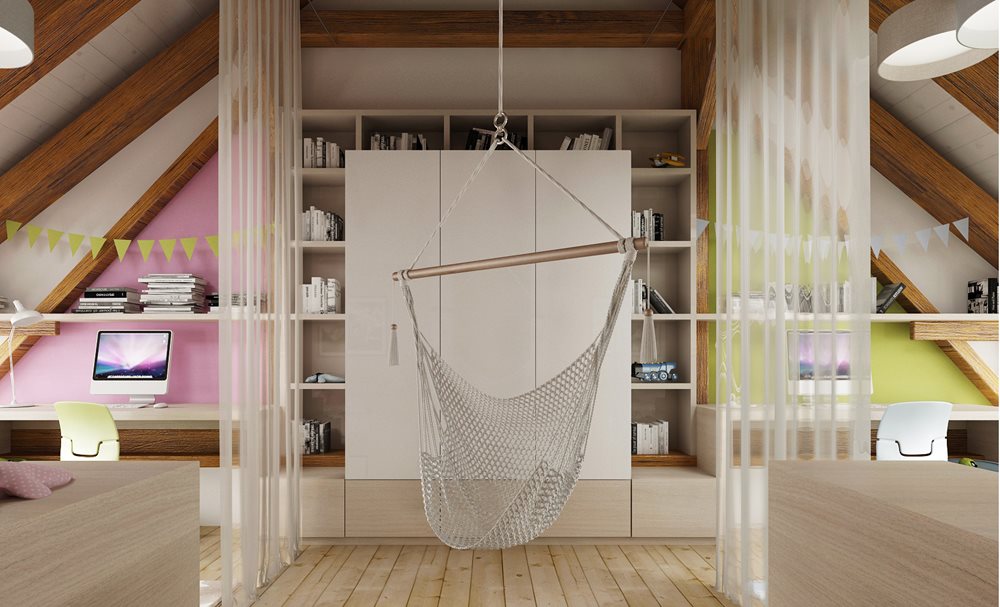 Children's room under the roof AŤÁK DESIGN