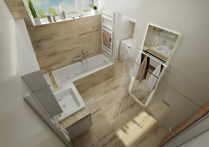 Bathroom in an apartment building | AŤÁK DESIGN